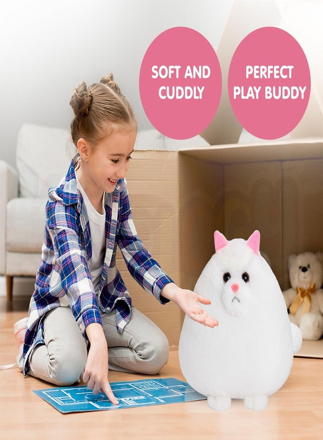 Kidology Giant Fluffy Persian Cat Plush - Ultra-Soft Stuffed Animal for Kids & Adults - Cuddly White Cat Pillow Toy - Adorable Round Kitty Plush for Gifting, Home Decor, and Snuggling - 27cm - Image 5